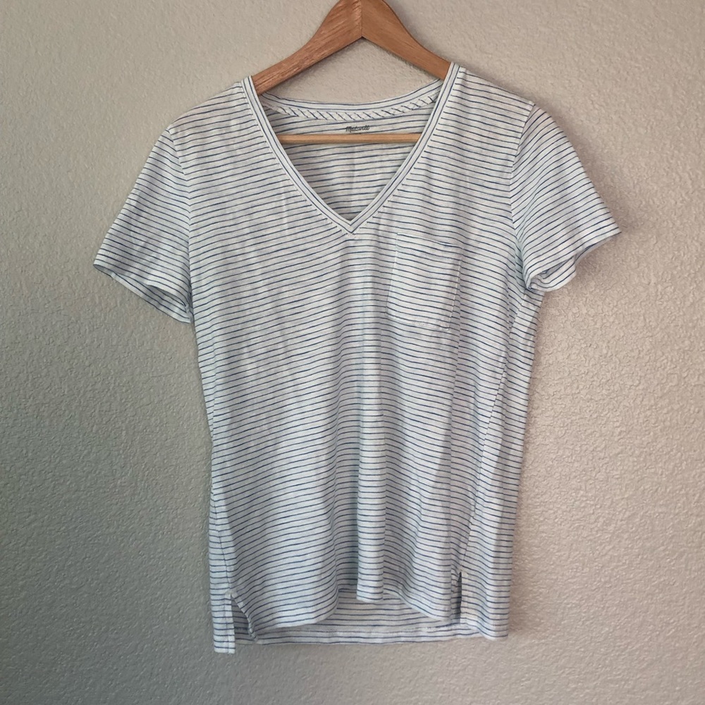 Madewell vneck stripe t-shirt Sz S